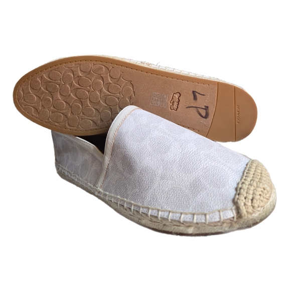 Coach Collins Coated Women's Cream Slip-on Espadrilles Size 10 - Picture 6 of 10